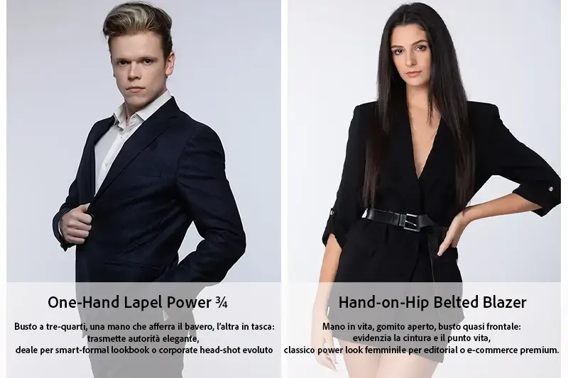 Coaching posing Milano: pose smart formal eleganti per corporate e LinkedIn